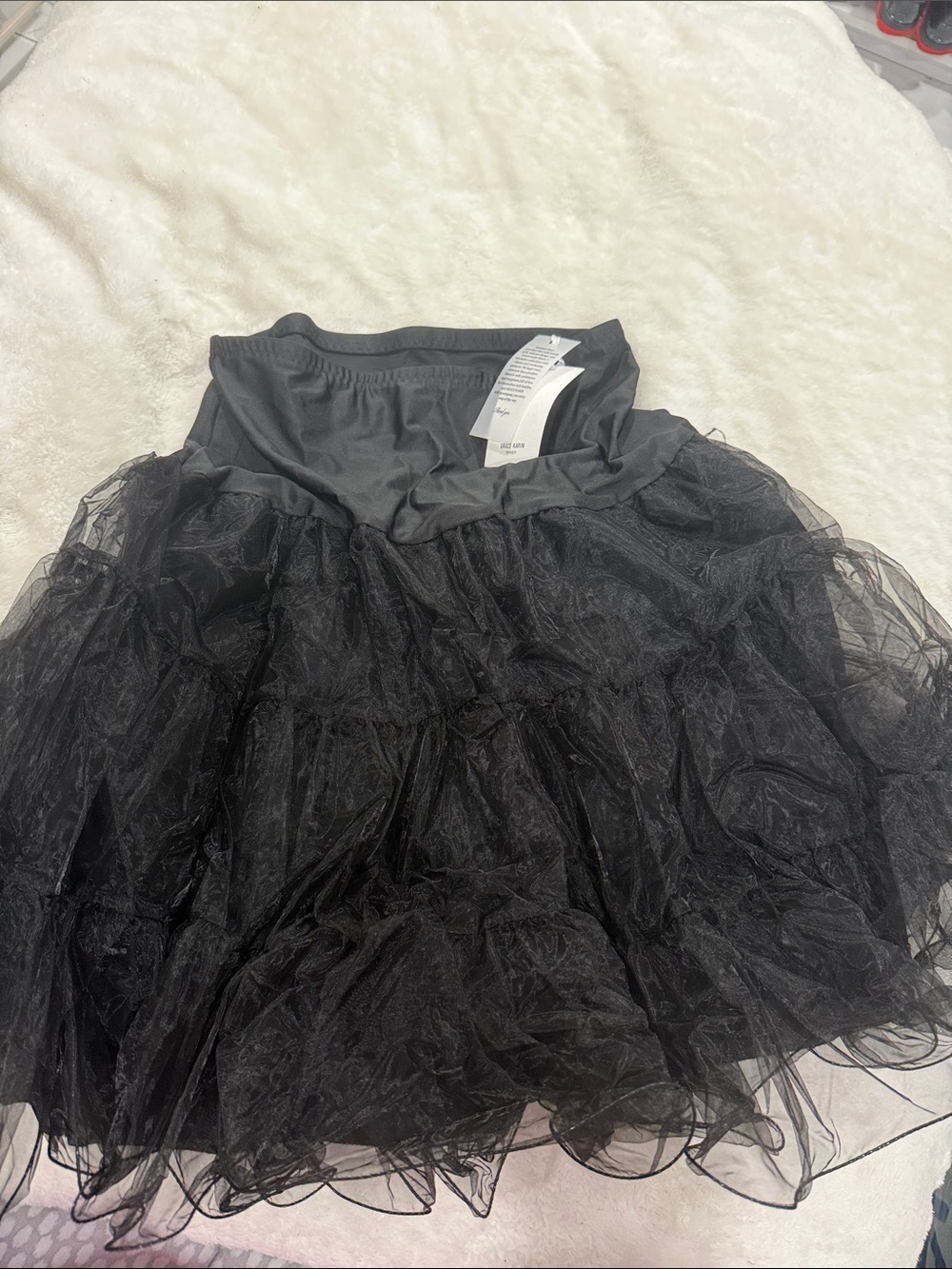 Grace Karin Black Layered Tulle Skater Skirt